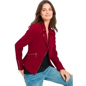 WHBM Red Moto Jacket Size 6